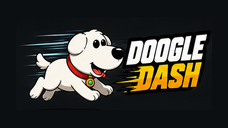 Doogle Dash — running dog logo artwork