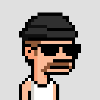 Pixel art Dood in a beanie and sunglasses